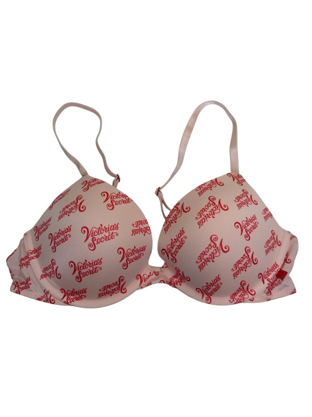 Victoria's Secret 36B Logo Light Pink Pushup Underwire Bra